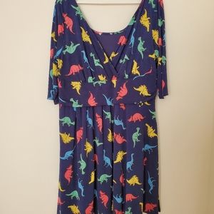 Modcloth cross front Dinosaur dress